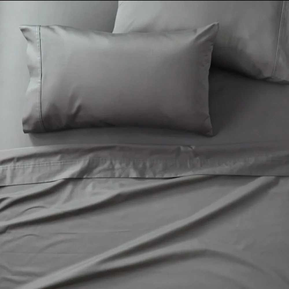 Threshold Twin XL 400 Thread Count Solid Performance Sheet Set Dark Gray New